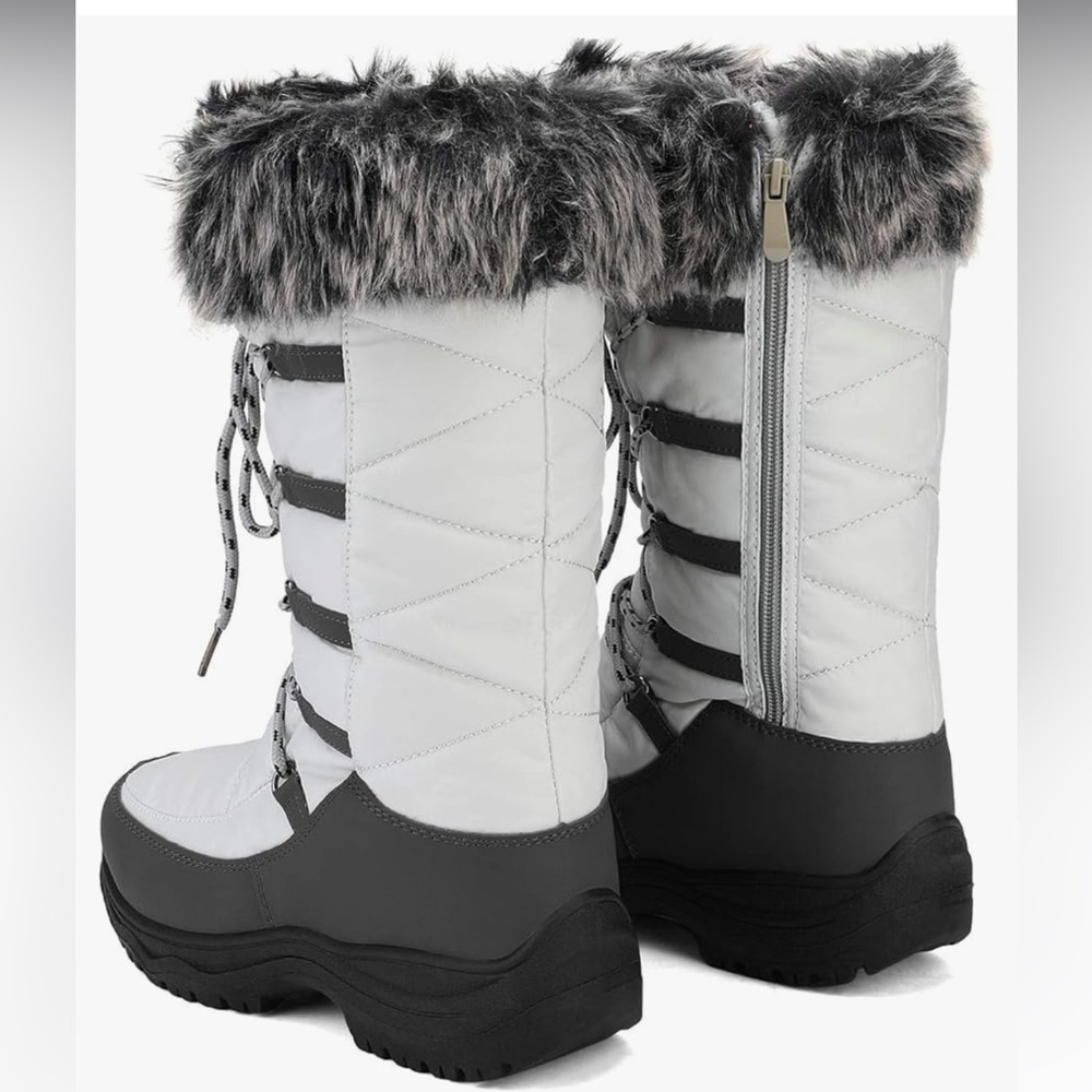 NWT Dream Pairs Maine Winter boots grey / taupe excellent Size 9 - Picture 4 of 12